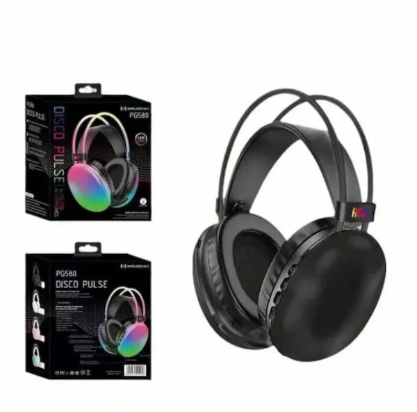 PG580 BT Wireless RGB Light Gaming Luminous Headset Disco Pulse Blue tooth Headset with TF FM - Image 3