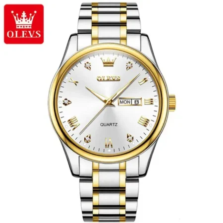Olevs 5563 Stainless Steel Analog Wrist Watch For Men