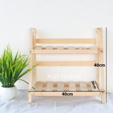 Double Layer Wooden Self