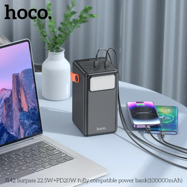 Hoco J142 100,000mAh 22.5W Power Bank - Image 3